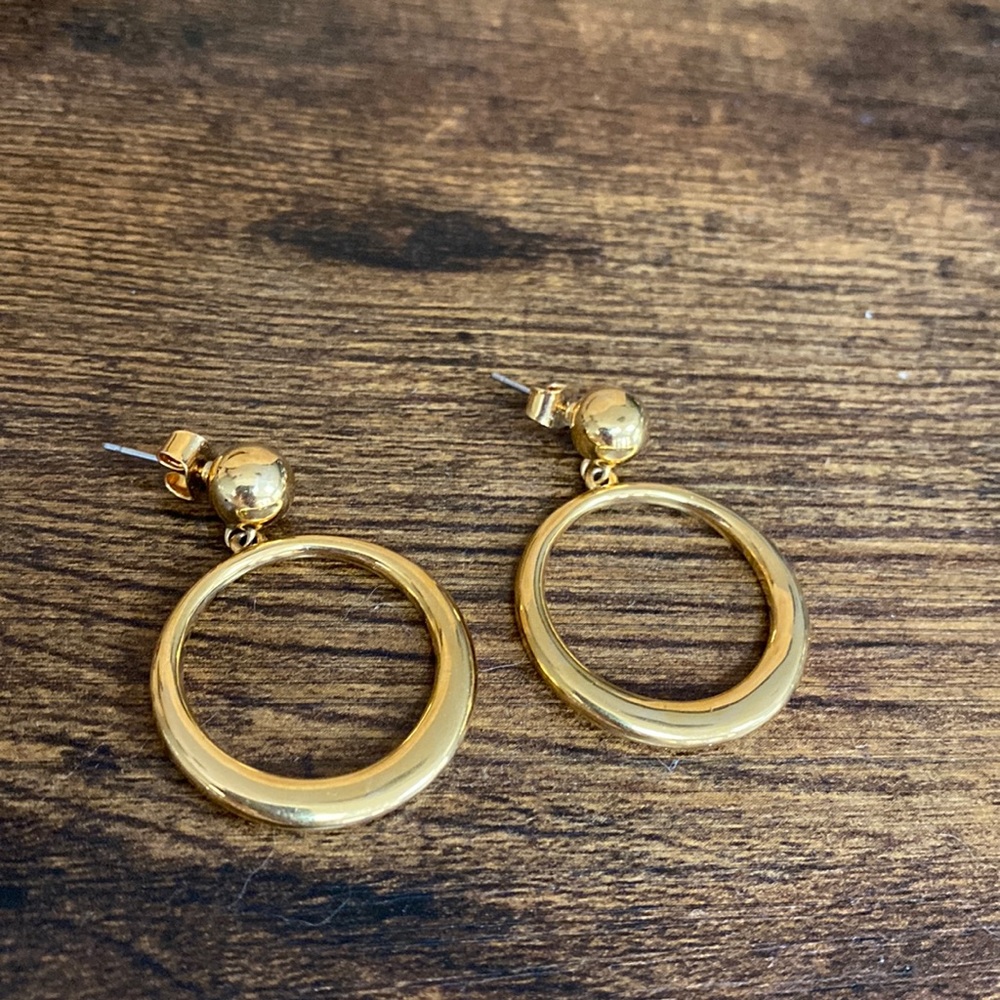 Tommy Hilfiger Gold-tone stainless steel hoop earrings